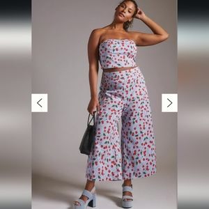 Maeve Tube Top and Wide-Leg Pant Set - Size 12
